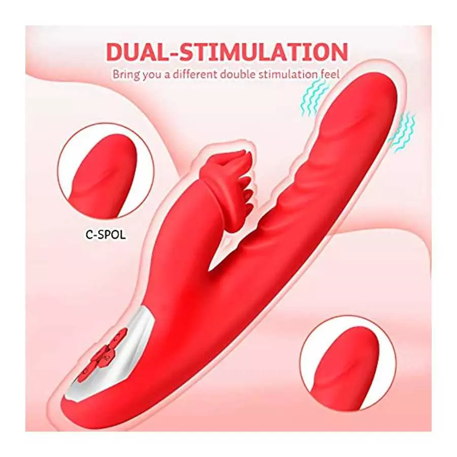 G Spot Vibrator for Woman, Clitoral Licking Thrusting Dildo Vibrator 10 Vibrating 3 Thrusting Adult Sex Toy Vibrator for Woman V