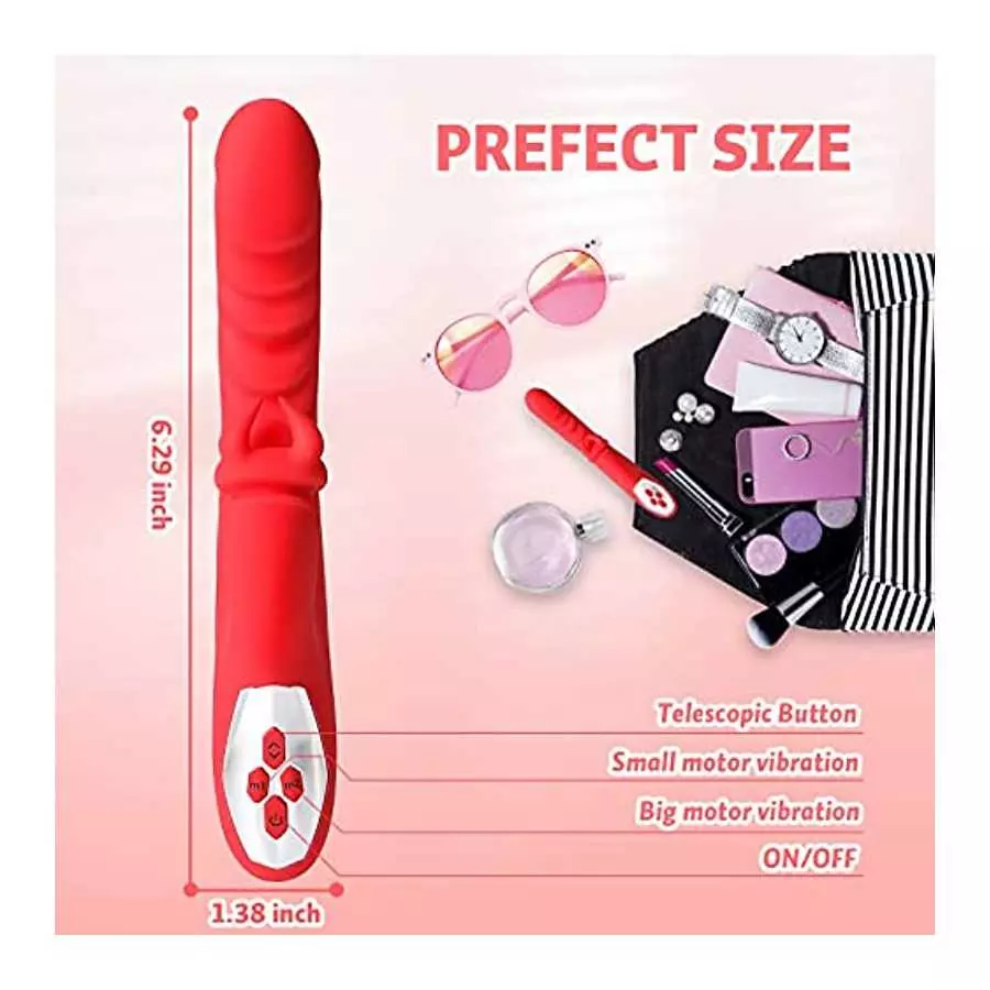 G Spot Vibrator for Woman, Clitoral Licking Thrusting Dildo Vibrator 10 Vibrating 3 Thrusting Adult Sex Toy Vibrator for Woman V