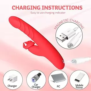 G Spot Vibrator for Woman, Clitoral Licking Thrusting Dildo Vibrator 10 Vibrating 3 Thrusting Adult Sex Toy Vibrator for Woman V
