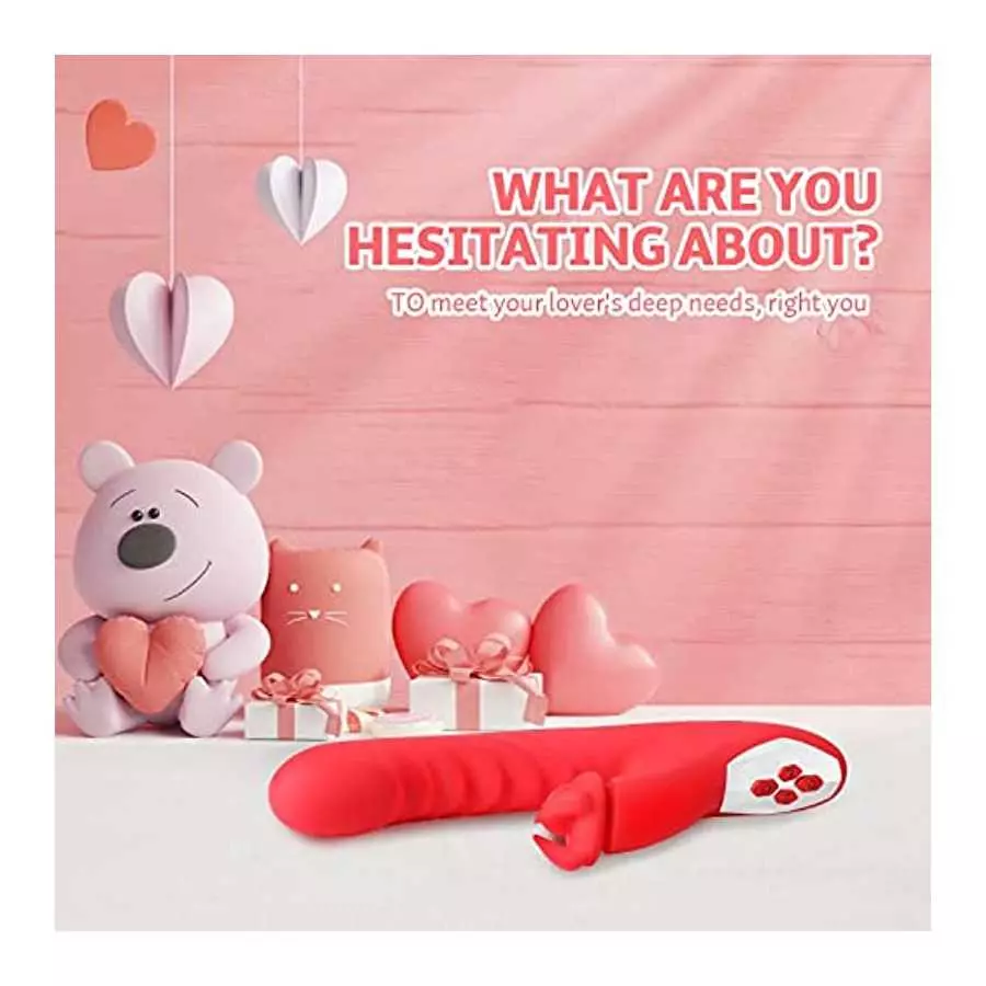 G Spot Vibrator for Woman, Clitoral Licking Thrusting Dildo Vibrator 10 Vibrating 3 Thrusting Adult Sex Toy Vibrator for Woman V