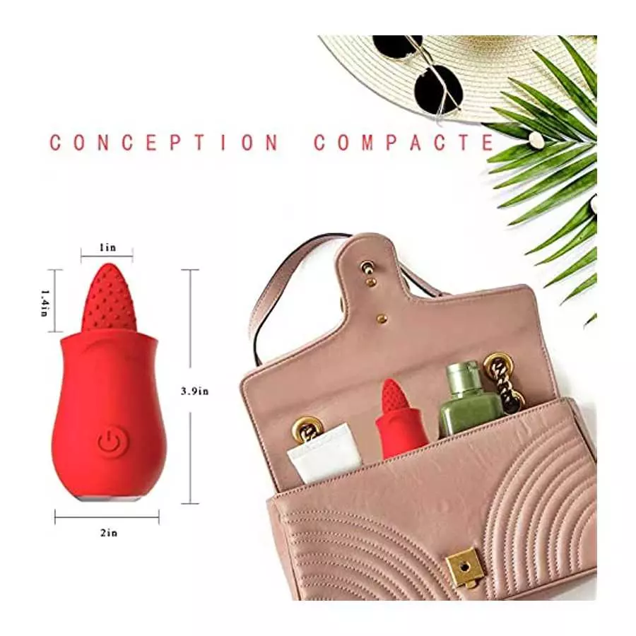 Clitoral Tongue Licking Toy for Women, Mini Clitoris Vibrator with 10 Modes, Breast Nipple Massager Oral Clit Stimulator for Wom