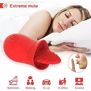Clitoral Tongue Licking Toy for Women, Mini Clitoris Vibrator with 10 Modes, Breast Nipple Massager Oral Clit Stimulator for Wom