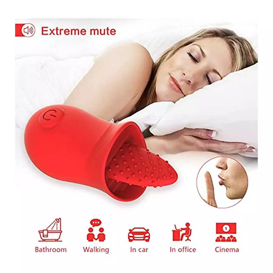 Clitoral Tongue Licking Toy for Women, Mini Clitoris Vibrator with 10 Modes, Breast Nipple Massager Oral Clit Stimulator for Wom