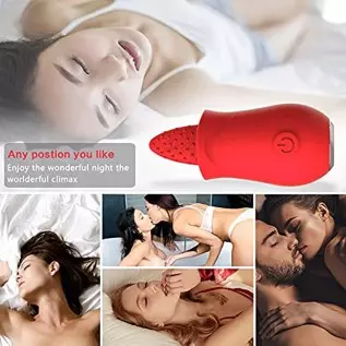 Clitoral Tongue Licking Toy for Women, Mini Clitoris Vibrator with 10 Modes, Breast Nipple Massager Oral Clit Stimulator for Wom
