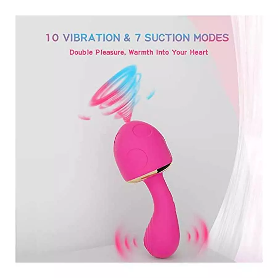 Siciley 5 in 1 Clitoral Sucking G Spot Stimulation Mushroom Vibrator, with Smart Constant Temperature Function, 10 Vibration & 7