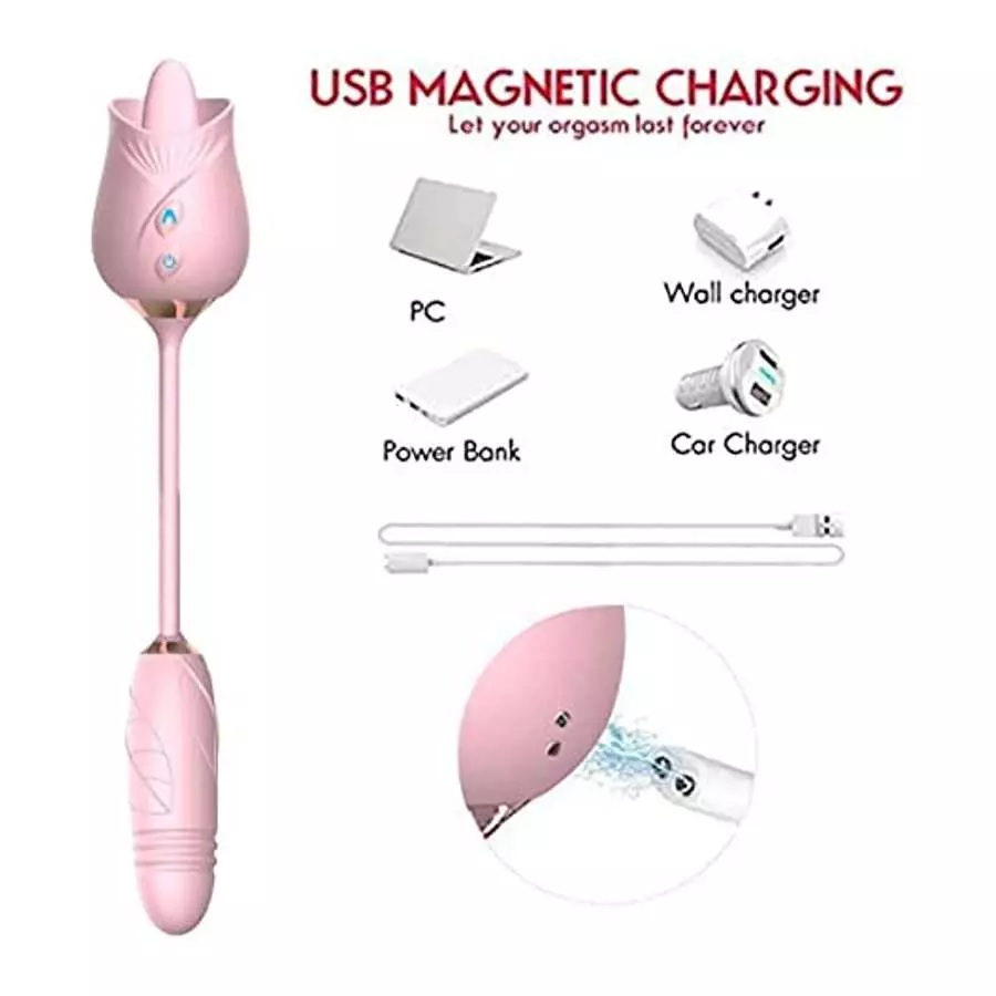 Dual Head Sex Tongue for Licking and Sucking, Rose Toy for Women , Clitorals Stimulator, Electric Women Relaxing Toy, Woman Suct