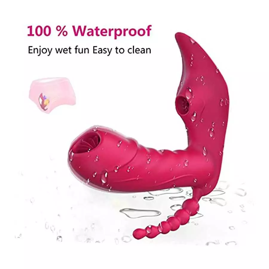 3 in 1 Dildo Vibrator for Women Adult Sex Toy G Clitoral Stimulator 10Sucking Modes+10licking &Vibration Modes-Waterproof Rechar