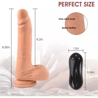 Realistic Thrusting Dildo Vibrator with Heating, 8.3" Liquid Silione Telescopic Penis with Strong Suction Cup for G-spot Clitora Realistic Thrusting Dildo Vibrator with Heating, 8.3" Liquid Silione Telescopic Penis with Strong Suction Cup for G-spot Clitora