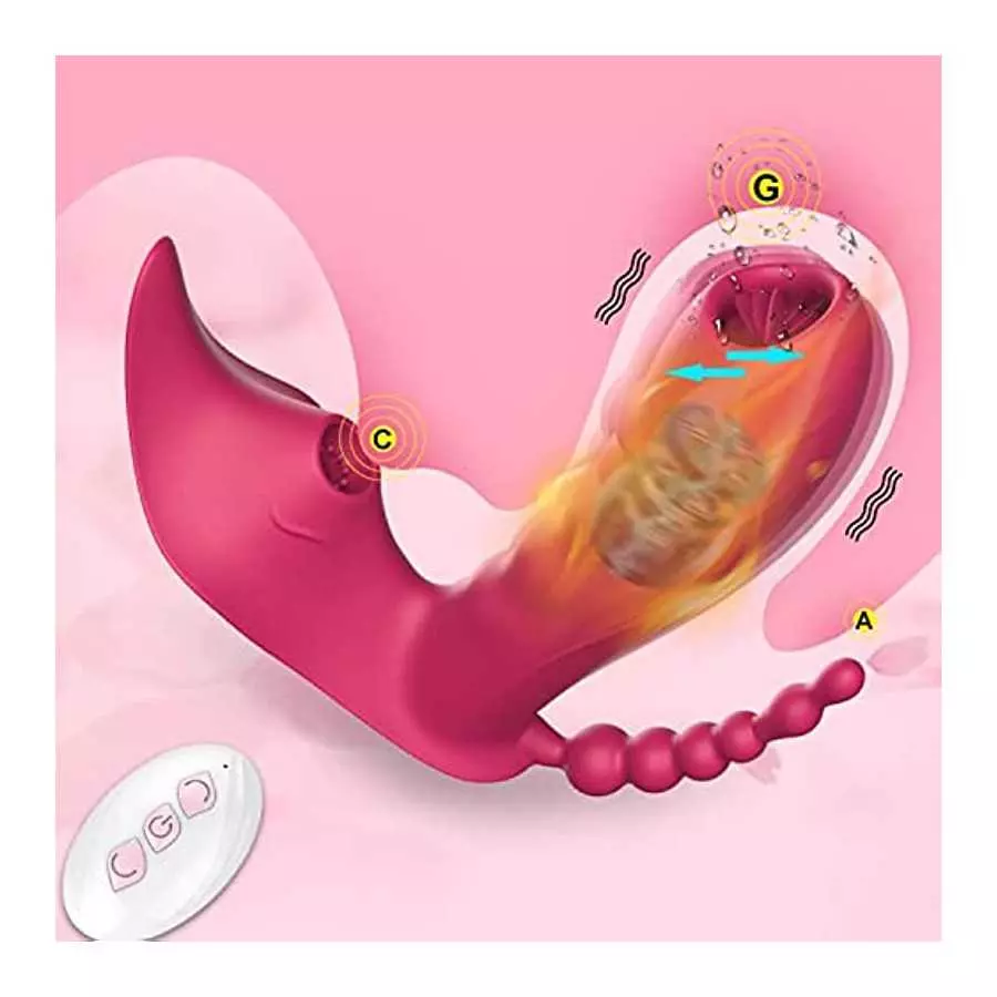 3 in 1 Dildo Vibrator for Women Adult Sex Toy G Clitoral Stimulator 10Sucking Modes+10licking &Vibration Modes-Waterproof Rechar