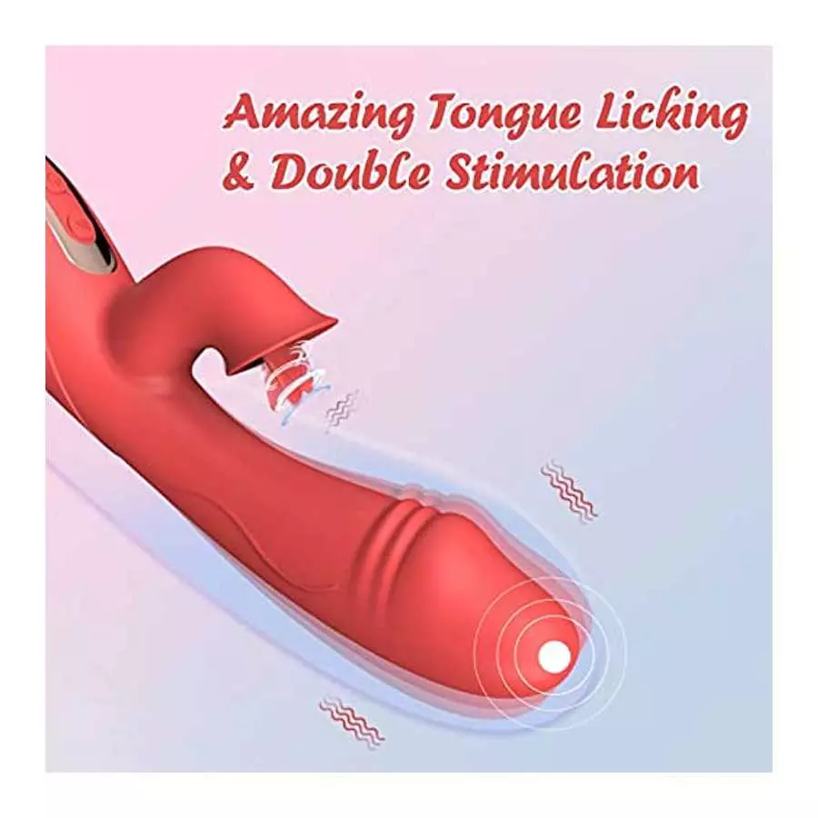 Clitoral G-Spot Vibrator Tongue Licking Toy for Women Pleasure,Waterproof Tongue Rose Sex Toy,Dildo Vibrator Rabbit Clitoris Sti