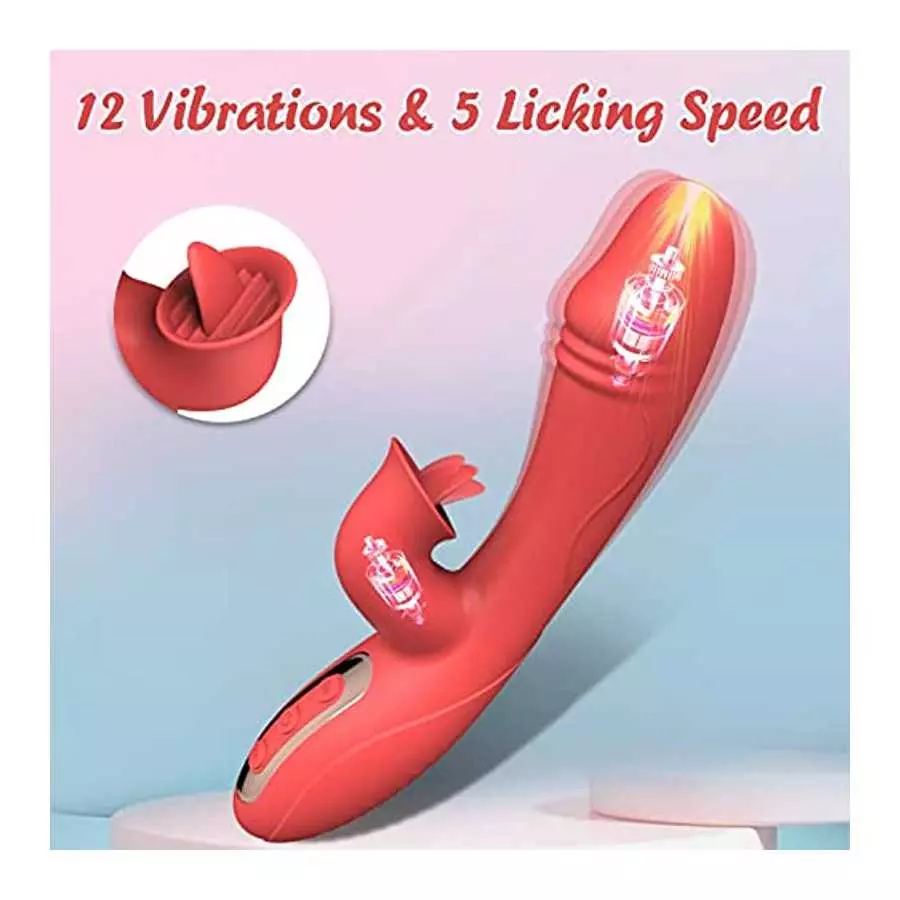 Clitoral G-Spot Vibrator Tongue Licking Toy for Women Pleasure,Waterproof Tongue Rose Sex Toy,Dildo Vibrator Rabbit Clitoris Sti