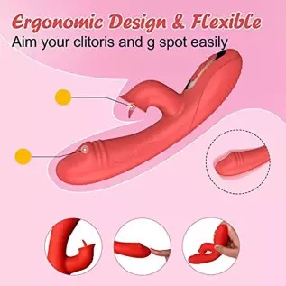 Clitoral G-Spot Vibrator Tongue Licking Toy for Women Pleasure,Waterproof Tongue Rose Sex Toy,Dildo Vibrator Rabbit Clitoris Sti