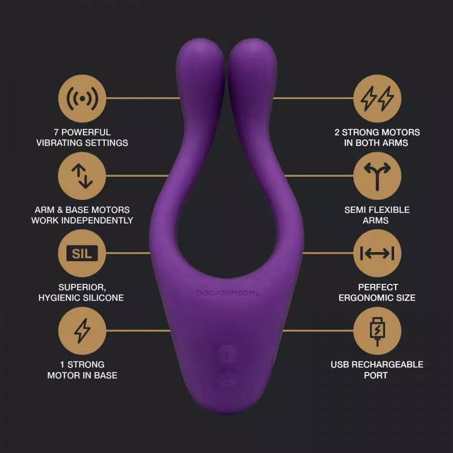 DOC JOHNSON Tryst Multi Erogenous Zone Massager – Purple