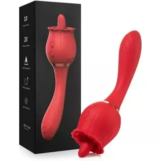 Secret Bouquet Rose Toy Vibrator for Women (9 Powerful Vibration & 9 Licking Modes) Vibrating Tongue Clitoral Licking Toy / Wate