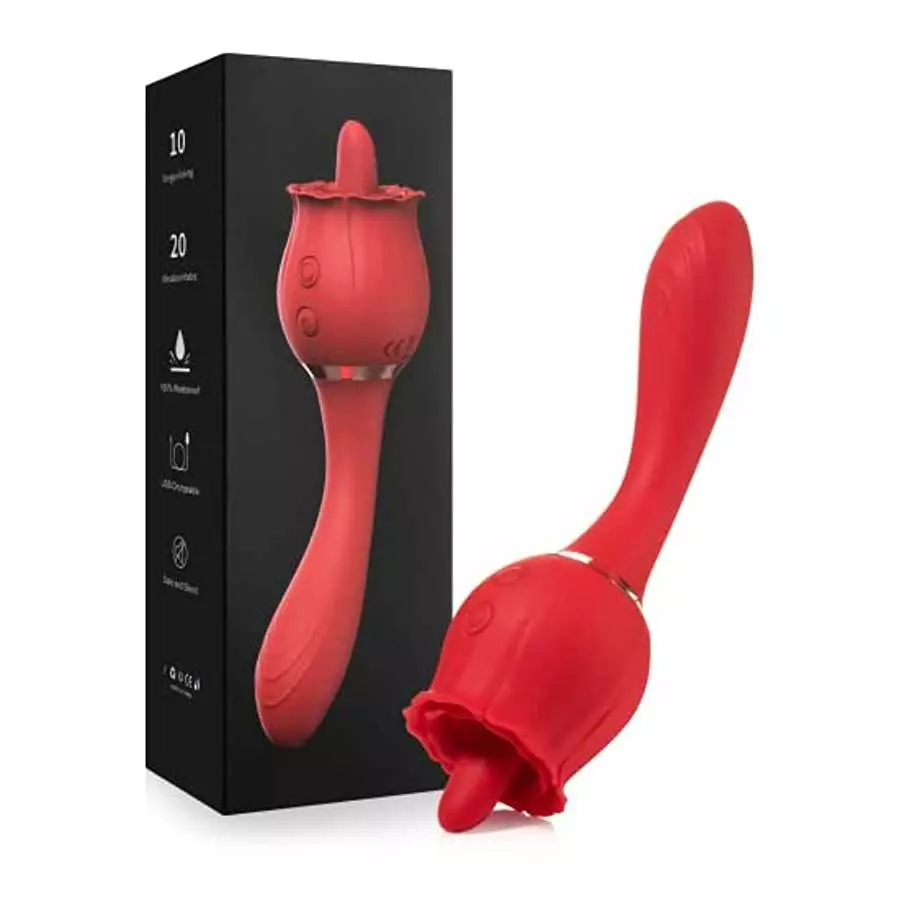 Secret Bouquet Rose Toy Vibrator for Women (9 Powerful Vibration & 9 Licking Modes) Vibrating Tongue Clitoral Licking Toy / Wate Secret Bouquet Rose Toy Vibrator for Women (9 Powerful Vibration & 9 Licking Modes) Vibrating Tongue Clitoral Licking Toy / Wate