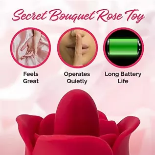Secret Bouquet Rose Toy Vibrator for Women (9 Powerful Vibration & 9 Licking Modes) Vibrating Tongue Clitoral Licking Toy / Wate Secret Bouquet Rose Toy Vibrator for Women (9 Powerful Vibration & 9 Licking Modes) Vibrating Tongue Clitoral Licking Toy / Wate