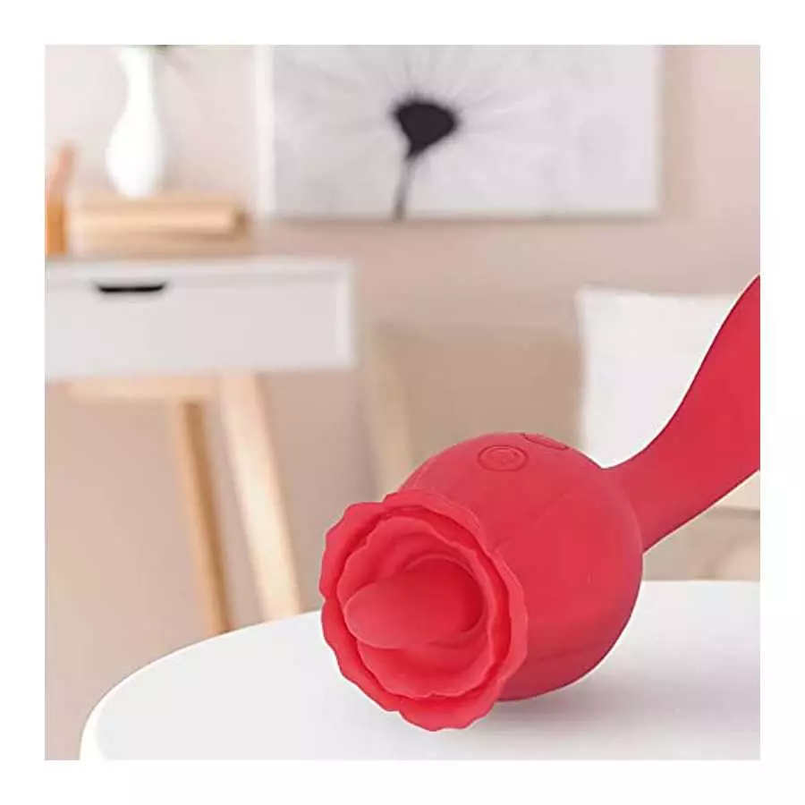 Secret Bouquet Rose Toy Vibrator for Women (9 Powerful Vibration & 9 Licking Modes) Vibrating Tongue Clitoral Licking Toy / Wate