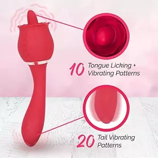 Secret Bouquet Rose Toy Vibrator for Women (9 Powerful Vibration & 9 Licking Modes) Vibrating Tongue Clitoral Licking Toy / Wate Secret Bouquet Rose Toy Vibrator for Women (9 Powerful Vibration & 9 Licking Modes) Vibrating Tongue Clitoral Licking Toy / Wate