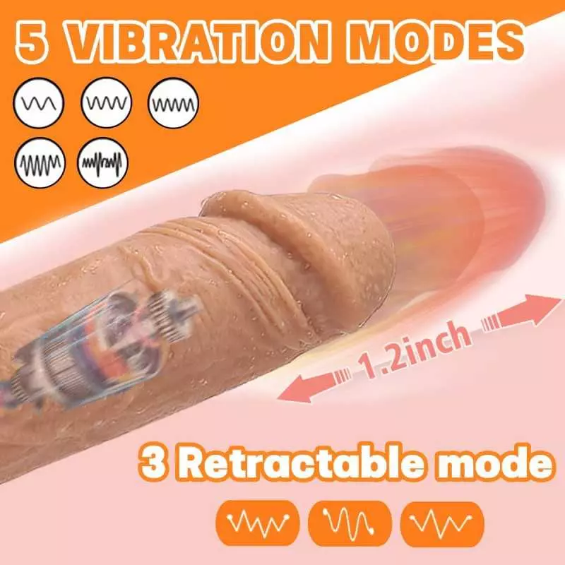 SHEQU Thrusting Dildo Vibrator Sex Toy for Women Realistic Vibrating Dildo Thruster, Suction Cup Hand-Free Dildo for Mens Anal P
