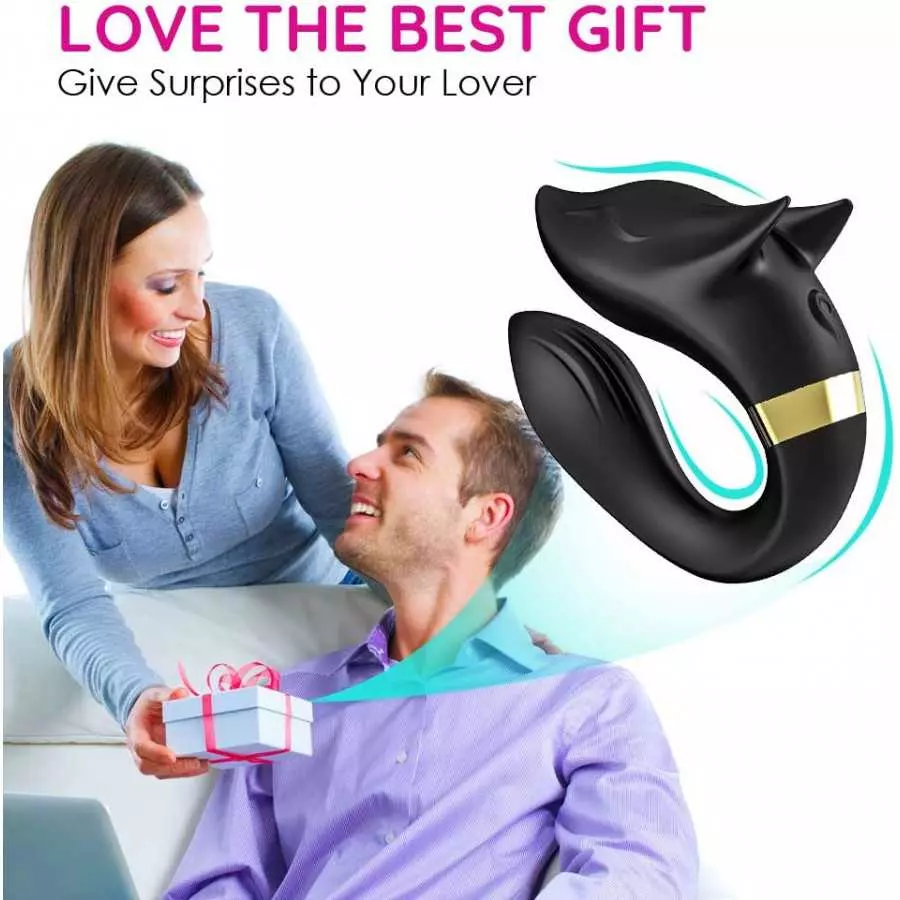 Couple Vibrator for G-spot & Clitoral with 9 Modes Powerful Vibration Patterns, Stimulator Clit， Nipples and Anal， USB Rechargea