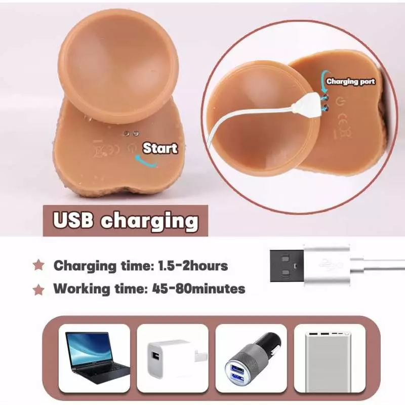 SHEQU Thrusting Dildo Vibrator Sex Toy for Women Realistic Vibrating Dildo Thruster, Suction Cup Hand-Free Dildo for Mens Anal P