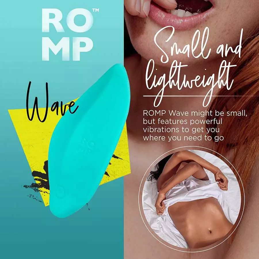 ROMP Wave Wearable Clitoral Vibrator - Vibrating Sex Toy for Her - Clit Stimulation Massager for Women - 6 Vibration Modes - Wat