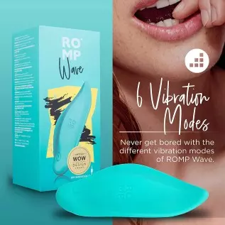 ROMP Wave Wearable Clitoral Vibrator - Vibrating Sex Toy for Her - Clit Stimulation Massager for Women - 6 Vibration Modes - Wat