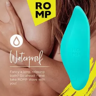 ROMP Wave Wearable Clitoral Vibrator - Vibrating Sex Toy for Her - Clit Stimulation Massager for Women - 6 Vibration Modes - Wat