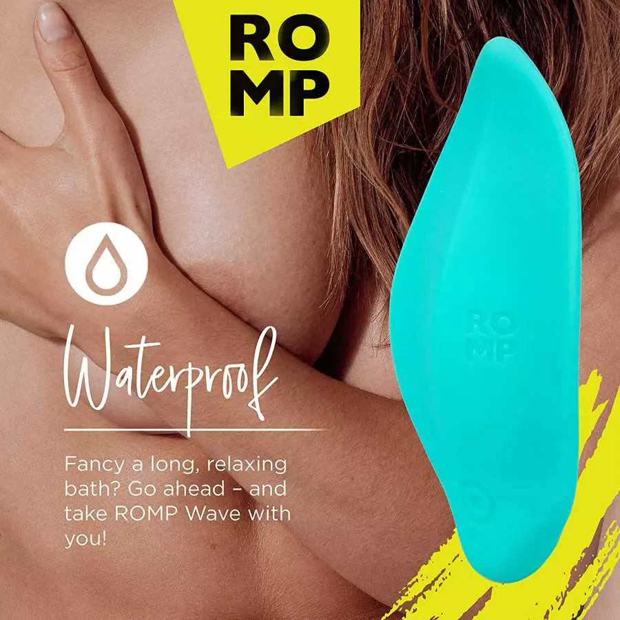 ROMP Wave Wearable Clitoral Vibrator - Vibrating Sex Toy for Her - Clit Stimulation Massager for Women - 6 Vibration Modes - Wat