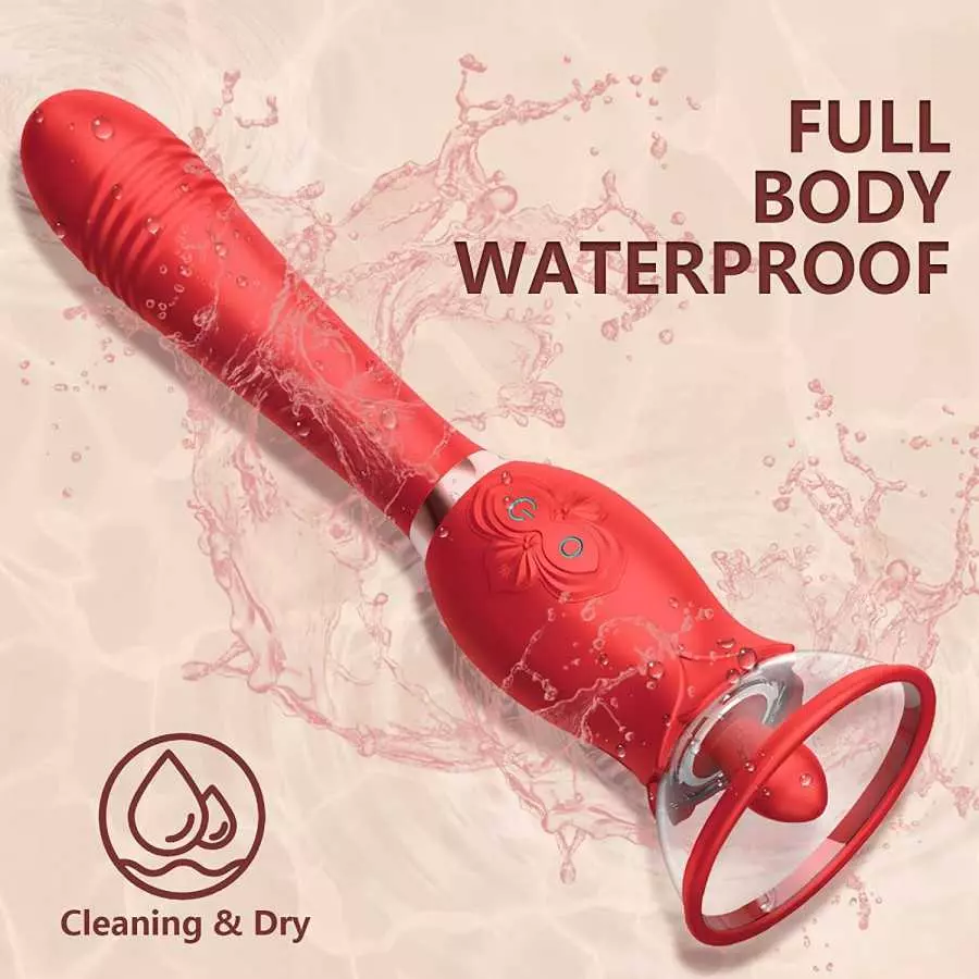 G Spot Clitoral Rose Vibrator - Rose Sex Toys for Women Nipple Vibrator Thrusting Realistic Dildo Clitoral with 3 Powerful Sucki