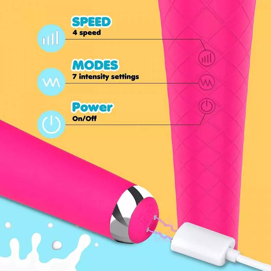 UTIMI Wand Personal Massager - Handheld Rechargeable Magic Waterproof Cordless Massager for Shoulder Neck Back Body Massage with