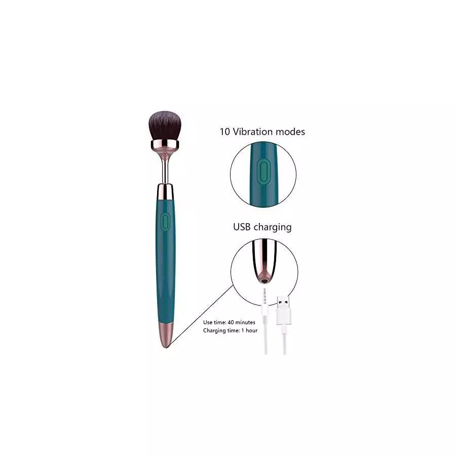 Bullet Vibrator - Makeup Brush Toy with 10 Vibration Modes, G Spot Vibrator for Precision Clitoral Stimulation, Nipple Vaginal A