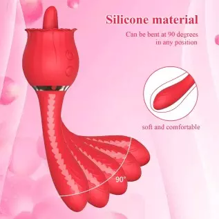 Rose Vibrator Sex Toys for Women Tongue Licking Clitoral Stimulator with 10 Modes & 20 Powerful Vibration G Spot Dildo Vibrators Rose Vibrator Sex Toys for Women Tongue Licking Clitoral Stimulator with 10 Modes & 20 Powerful Vibration G Spot Dildo Vibrators