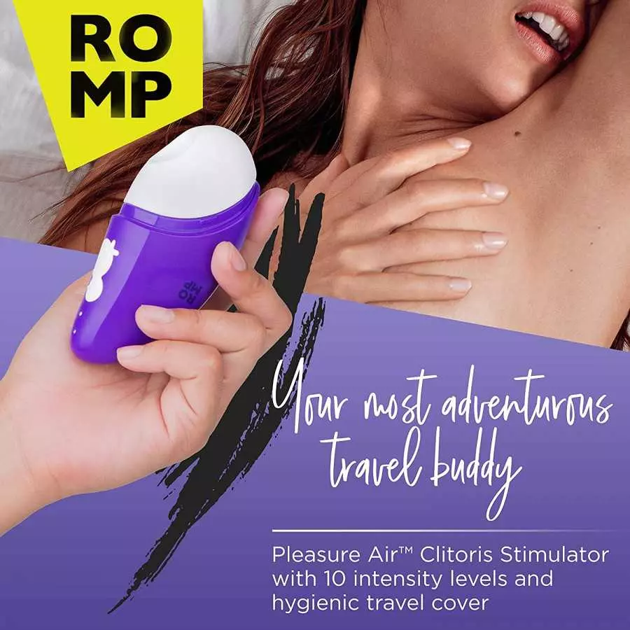 ROMP Free Clitoral Sucking Toy - Clit Stimulator with Travel Cover - Waterproof Clitoral Sucker Vibrator with 10 Intesity Levels
