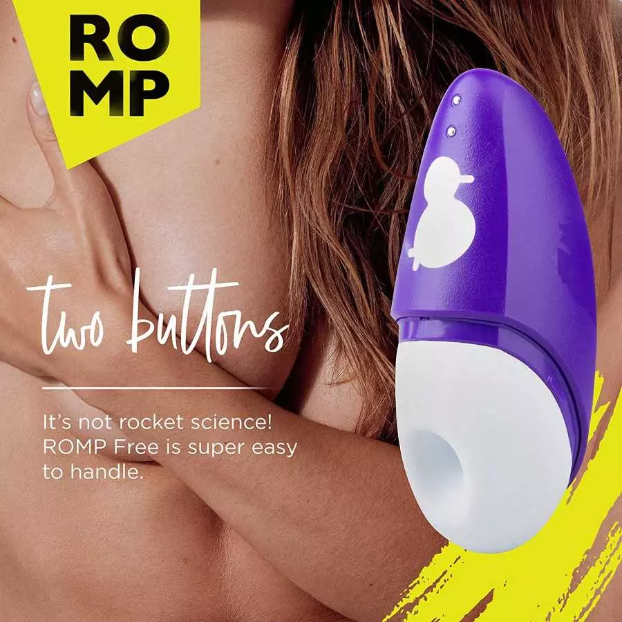 ROMP Free Clitoral Sucking Toy - Clit Stimulator with Travel Cover - Waterproof Clitoral Sucker Vibrator with 10 Intesity Levels