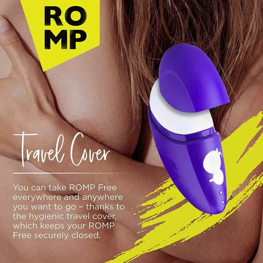 ROMP Free Clitoral Sucking Toy - Clit Stimulator with Travel Cover - Waterproof Clitoral Sucker Vibrator with 10 Intesity Levels