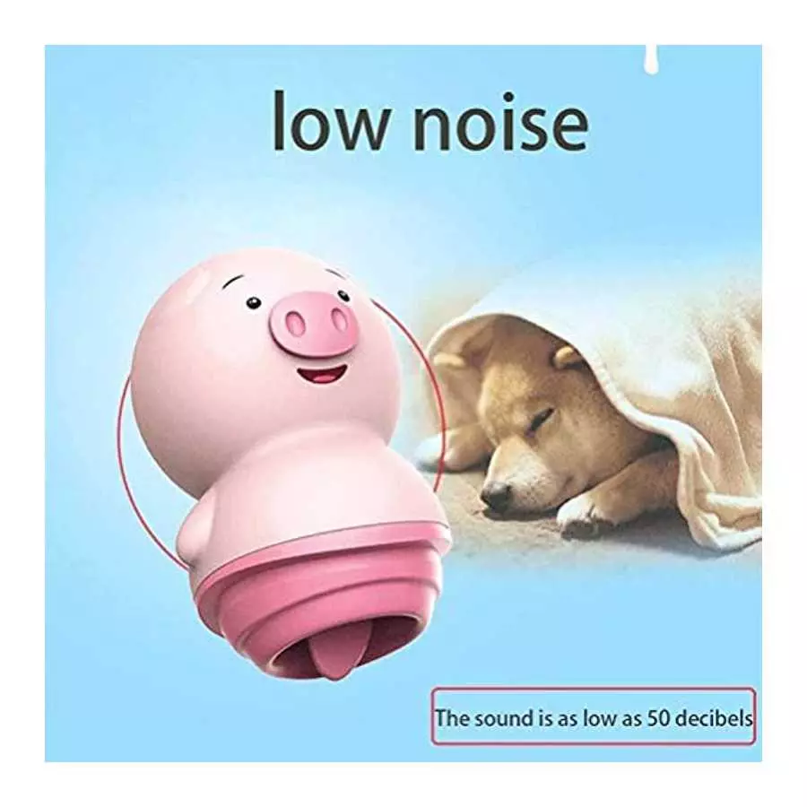 Dan&Dre Tongue Licking Vibrator for Women Clitoris and G-spot Vibrator Waterproof Clitoral Sucking Toy, Pink, Small pig