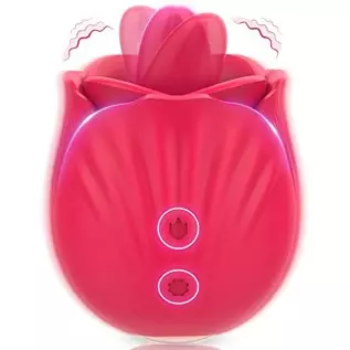 Adult Toy Rose Licking Vibrator for Women-Nipple Clitoral and Vaginal Silicone Stimulator with 9 Lick & 9 Vibration, G Spot Dild