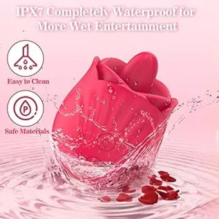 Adult Toy Rose Licking Vibrator for Women-Nipple Clitoral and Vaginal Silicone Stimulator with 9 Lick & 9 Vibration, G Spot Dild
