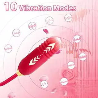 Rose Vibrator Toy for Women - 3 in 1 Rose Sex Stimulator Toy, Clitoral Stimulator Thrusting G Spot Dildo Vibrator Toy with 10 Mo Rose Vibrator Toy for Women - 3 in 1 Rose Sex Stimulator Toy, Clitoral Stimulator Thrusting G Spot Dildo Vibrator Toy with 10 Mo