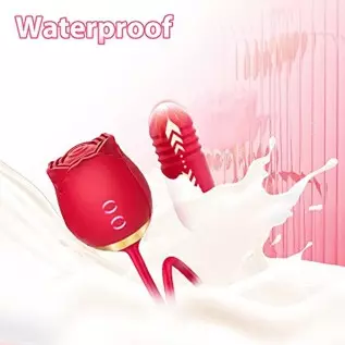 Rose Vibrator Toy for Women - 3 in 1 Rose Sex Stimulator Toy, Clitoral Stimulator Thrusting G Spot Dildo Vibrator Toy with 10 Mo Rose Vibrator Toy for Women - 3 in 1 Rose Sex Stimulator Toy, Clitoral Stimulator Thrusting G Spot Dildo Vibrator Toy with 10 Mo