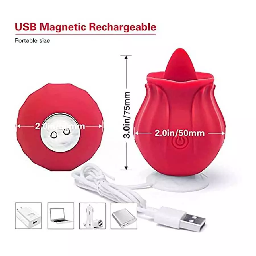 2023 New Rose Virbrater for Women Rose Shape Stimulator,Clitoralis Licking for Women Toy Tongues Quiet 10 Modes Rose Toy Flexibl