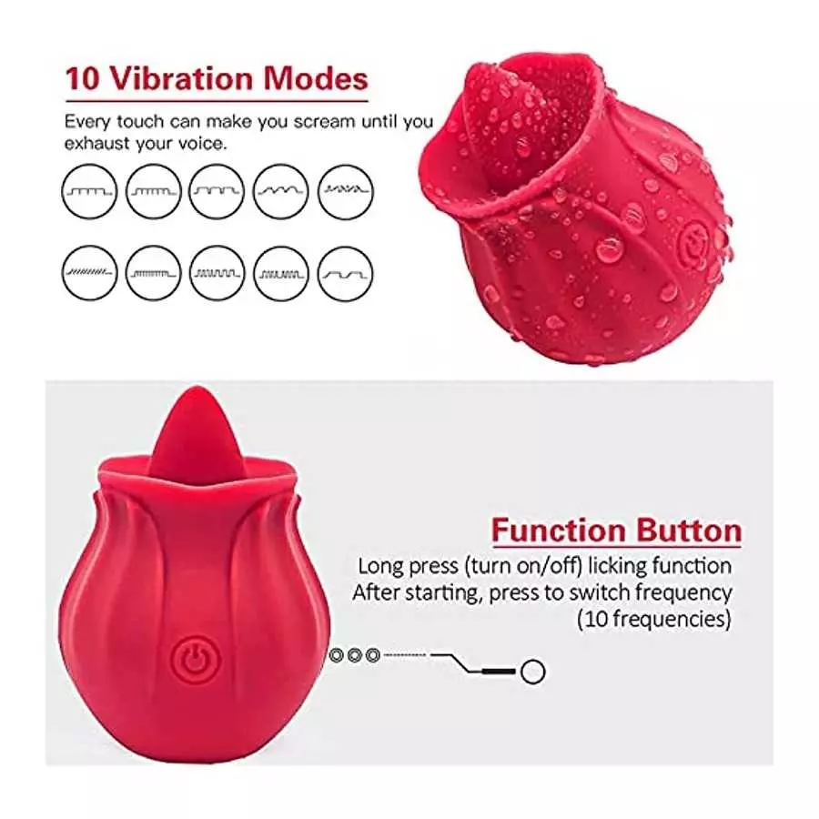 2023 New Rose Virbrater for Women Rose Shape Stimulator,Clitoralis Licking for Women Toy Tongues Quiet 10 Modes Rose Toy Flexibl