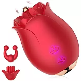 Sex Toy Vibrator Rose Vibrator for Women - MOMONII G Spot Dildo Vibrators with 10 Modes + High-Frequency Clitoral Clit Vibrating