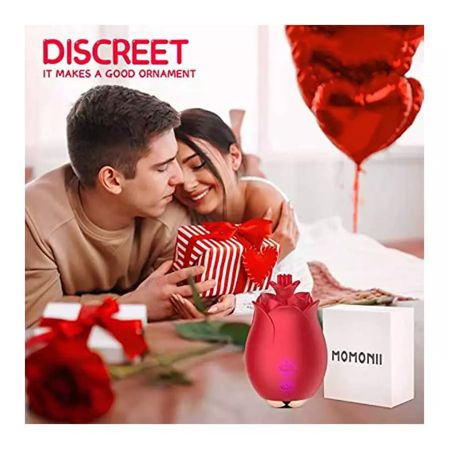 Sex Toy Vibrator Rose Vibrator for Women - MOMONII G Spot Dildo Vibrators with 10 Modes + High-Frequency Clitoral Clit Vibrating