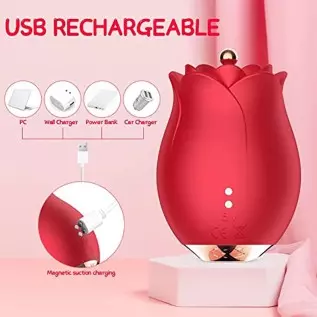 Sex Toy Vibrator Rose Vibrator for Women - MOMONII G Spot Dildo Vibrators with 10 Modes + High-Frequency Clitoral Clit Vibrating Sex Toy Vibrator Rose Vibrator for Women - MOMONII G Spot Dildo Vibrators with 10 Modes + High-Frequency Clitoral Clit Vibrating