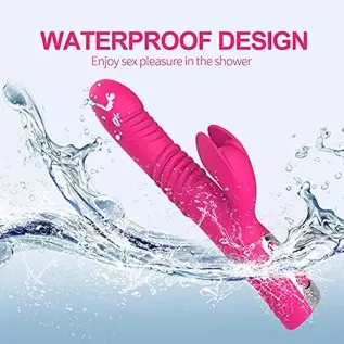 Thrusting Dildo G Spot Rabbit Vibrator, Sex Toys Bunny Ears for Clitoris G-spot, Realistic Dildo Anal Vibrator with Vibrations A