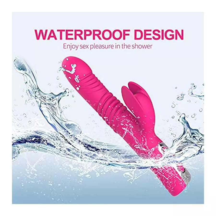 Thrusting Dildo G Spot Rabbit Vibrator, Sex Toys Bunny Ears for Clitoris G-spot, Realistic Dildo Anal Vibrator with Vibrations A