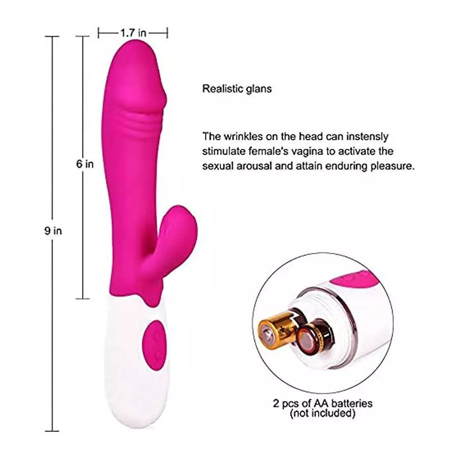 G-spot Dildo Vibrator Clitoral Stimulator, 3 in 1 Clit Tongue Dildo Vaginal Vibration Stimulator with 12 Vibration Modes Female 