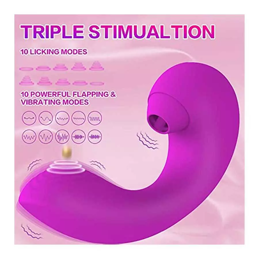 Gruseriour 3 in 1 Clitoral Licking G spot Flapping Vibrator - Adult Sex Toys for Women Deep Vagina Stimulation, Rechargeable & W